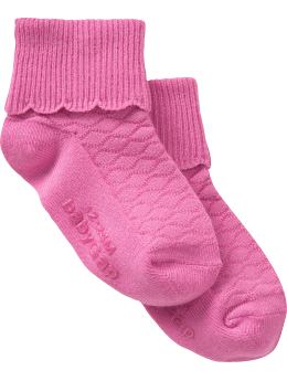 BabyGap: Scalloped cuff socks - hot pink