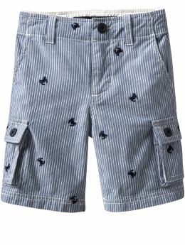 BabyGap: Embroidered cargo shorts - navy stripe