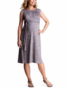 GapMaternity: Floral shirred yoke dress - violet stone