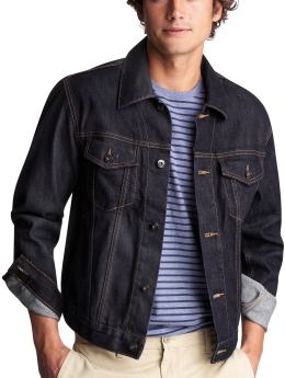 Men: Denim jacket - dark rinsed