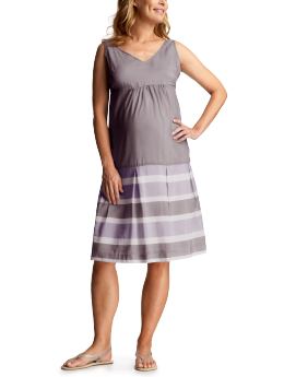 GapMaternity: Slik-blend stripe dress - grey pearl