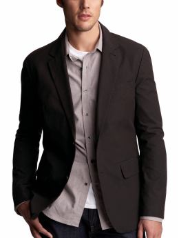 Men: Brown Hairline Blazer - brown