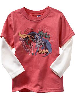 BabyGap: Junk Food 2-in-1 long-sleeved graphic T - batman and robin