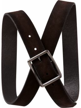 Men: Vintage suede belt - dark brown