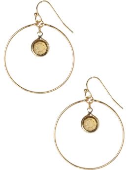 Women: Single drop earrings - gold
