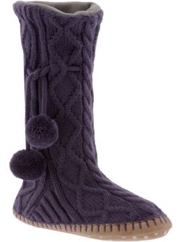 Women's Clothing: Women's Clothing: Sweater slippers: Accessories New Arrivals | Gap :  cable knit white polyester womens