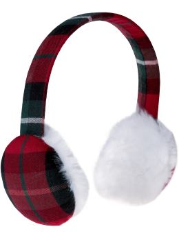 BabyGap: Plaid ear muffs - red plaid