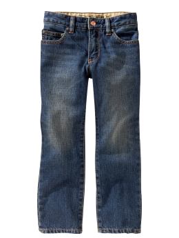 Straight fit faded jeans