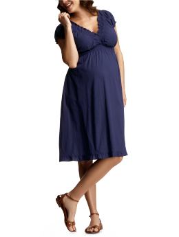 GapMaternity: Smocked empire dress - new navy