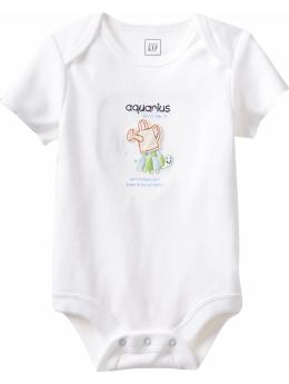BabyGap: Organic zodiac short-sleeved bodysuit - aquarius