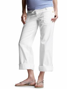 GapMaternity: No panel tie-waist roll-up jeans - white