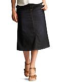 Demi panel flared denim skirt
