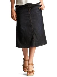 Demi panel flared denim skirt