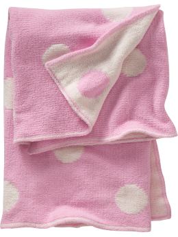 GapMaternity: Reversible chenille blanket - babe pink dot