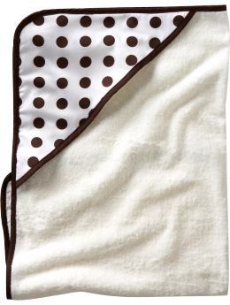 BabyGap Home: Organic polka-dot hooded towel - chocolate
