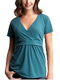 Crossover short sleeved nursing top