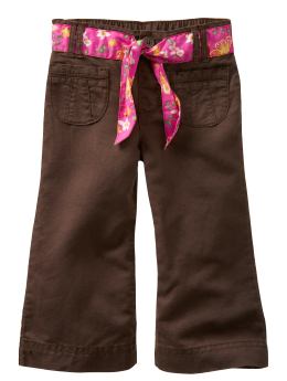 BabyGap: Belted wide leg pants - chocolate raspberry