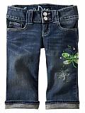 GapKids: Embroidered dragonfly denim pedal pushers - denim