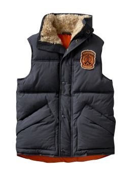 GapKids: Sherpa-lined puffer vest - space