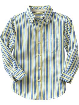 GapKids: Striped oxford shirt - yellow stripe