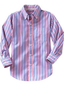 GapKids: Striped oxford shirt - pink stripe