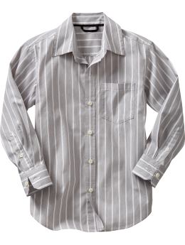 GapKids: Grey striped shirt - gray stripe