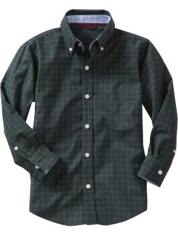 GapKids: Green tartan plaid shirt - green plaid