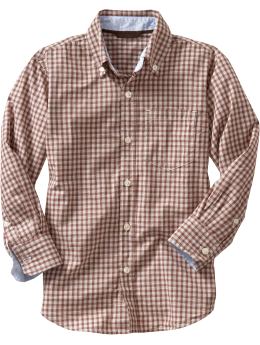 GapKids: Red tartan plaid shirt - red tartan