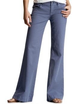 Women: Colored flare leg jeans - seaside