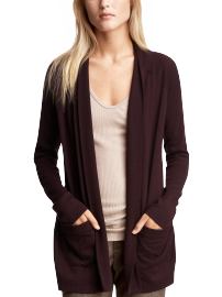 Women: Long wrap cardigan - vineyard