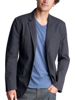 Men: Navy blazer - navy stripe