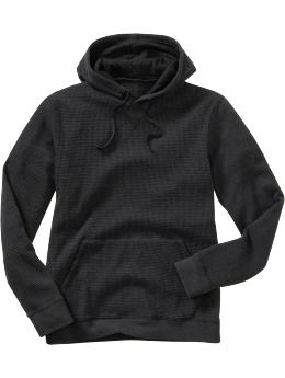 Men: Waffle hoodie - true black