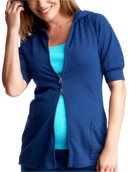 GapMaternity: New cropped-sleeve zip hoodie - pangea blue