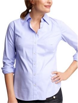 GapMaternity: Stretch oxford shirt - blue oxford