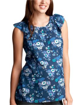 GapMaternity: Pintucked floral top - paisley blue