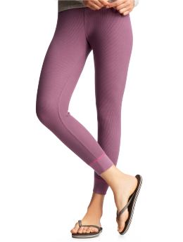 Women: Waffle knit leggings - dried berry