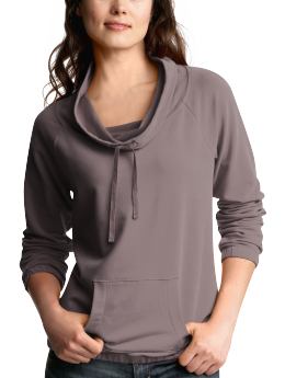 Women: French terry cowlneck pullover - dried fig