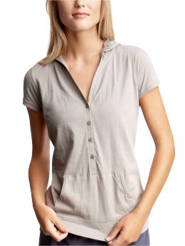 Women: Henley hoodie - grey dolphin