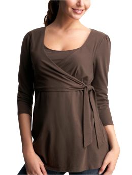 Wrap front nursing top