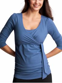 Wrap front nursing top