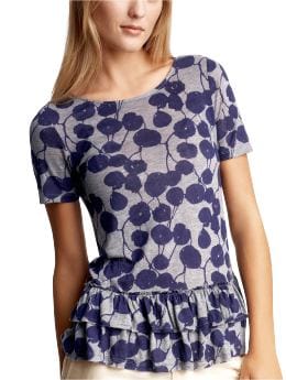 Women's Clothing: Women's Clothing: Floral ruffle-edge top: Tops New Arrivals | Gap :  short sleeves shirt tiers clothing