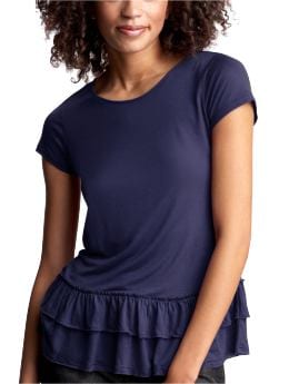 Women's Clothing: Women's Clothing: Ruffle-edged top: Tops New Arrivals | Gap from gap.com