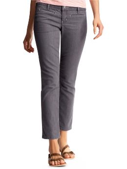 Women: Dark gray cropped jeans - charcoal