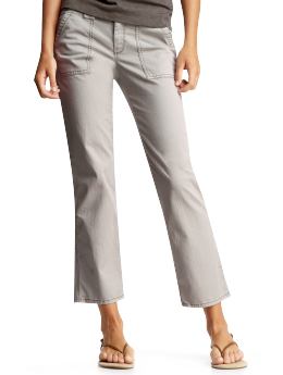 Women: Cropped utility straight jeans - full moon