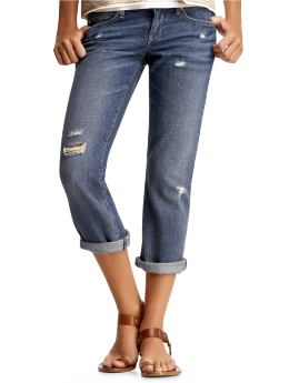 Women: Destructed cropped jeans - destruction