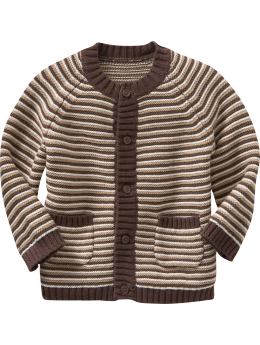 BabyGap: Organic striped cardigan - brown stripe