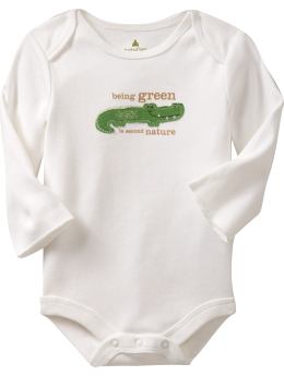 BabyGap: Organic long-sleeved graphic bodysuit - alligator