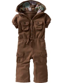 BabyGap: Cargo hooded one-piece - brownie