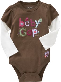 BabyGap: 2-in-1 nature graphic bodysuit - brownie