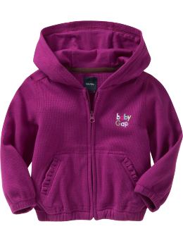 BabyGap: Girly waffle-knit zip-up hoodie - orchid blossom